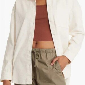 BP. Corduroy Button Up Shirt Shacket Oversize Outdoor Layer Minimalist Neutral M